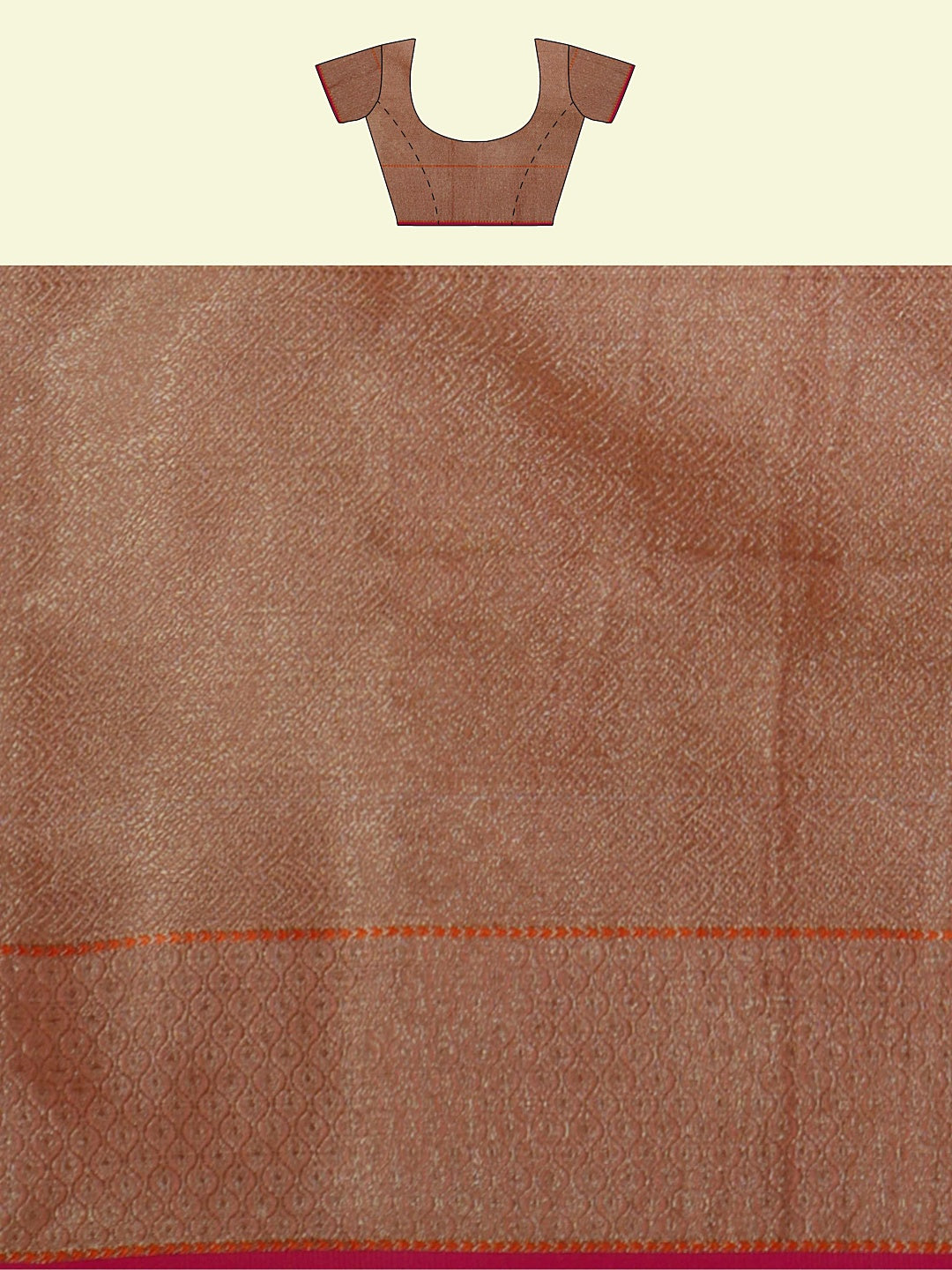 Faishana Presents Pink Cotton Floral Booti Beige Border With Pink Blouse Banarasi Saree
