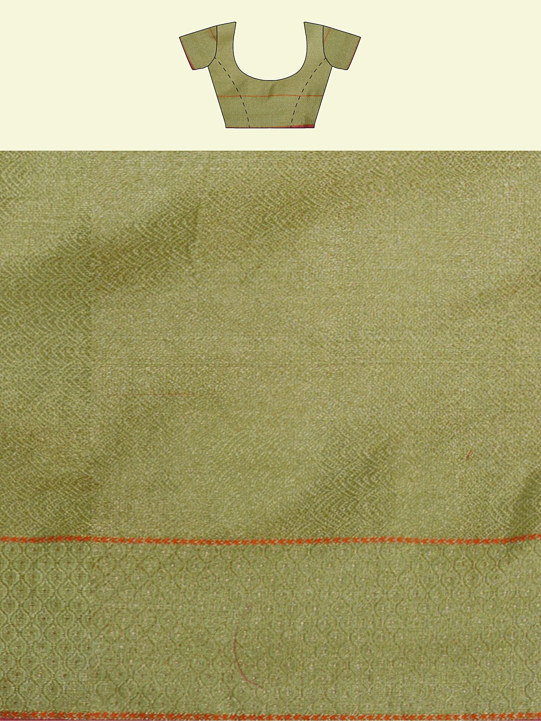 Faishana Presents Green Cotton Floral Booti Beige Border With Green Blouse Banarasi Saree
