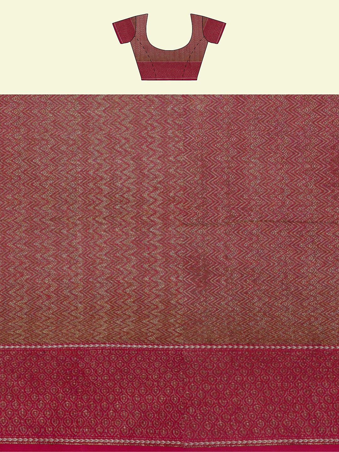 Faishana Presents Grey Cotton Diagonal Stripe Motif Pink Border With Pink Blouse Banarasi Saree