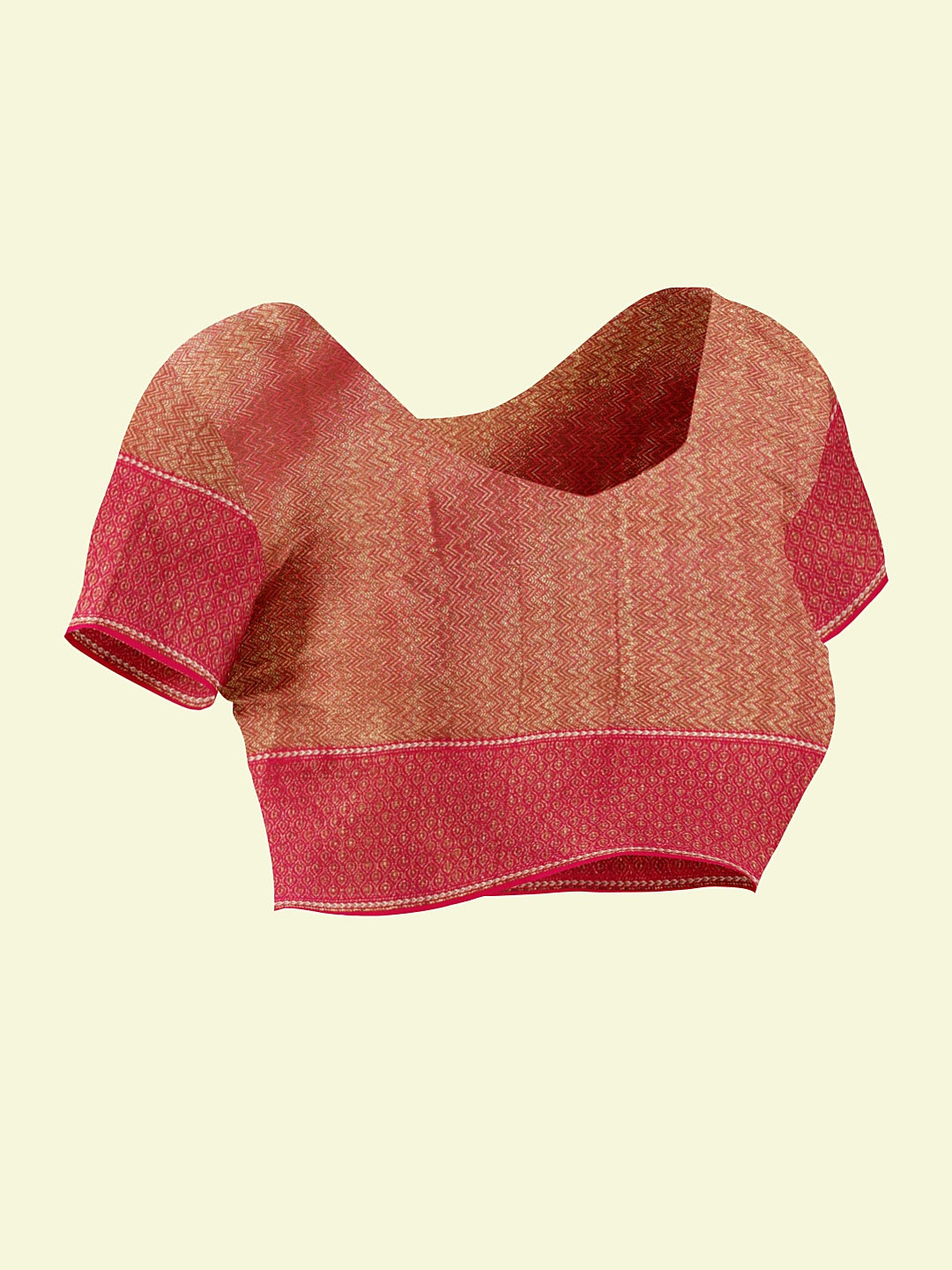 Faishana Presents Green Cotton Aada Stripe Jaal With Saree With Pink Blouse Banarasi Saree