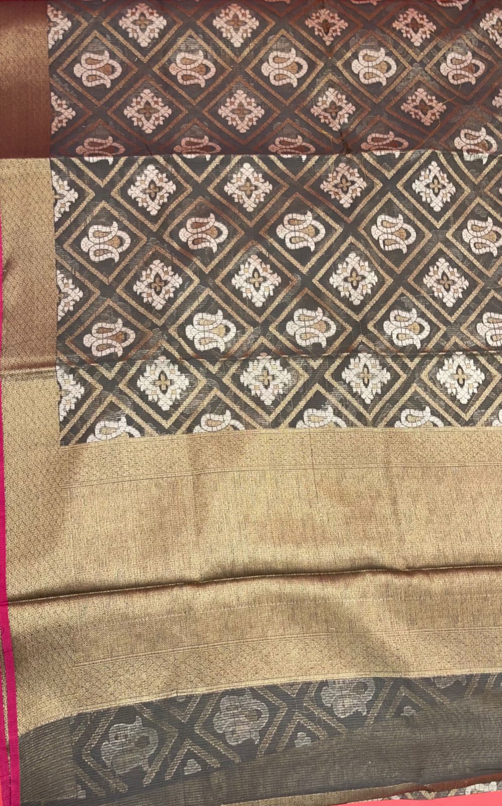 Grey Cotton Blend Banarasi Sarees For Women GEASF_775
