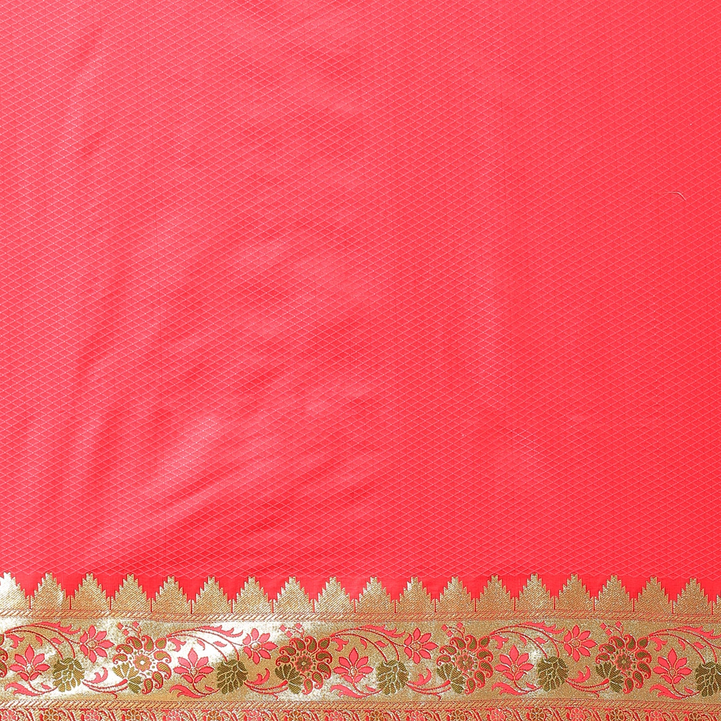 Faishana Presents Peach Meena Boota Mughal Motif Banarasi Katan Silk Saree With Paithani Meena Anchal Borde