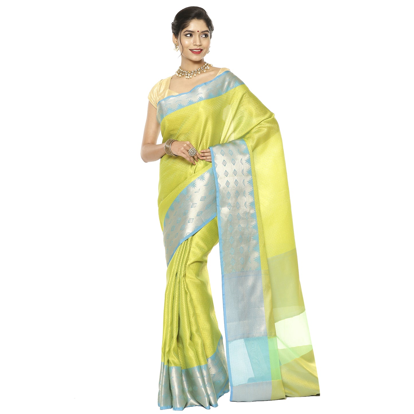 Yellow Tanchoi Banarasi Sarees For Women GEBC12