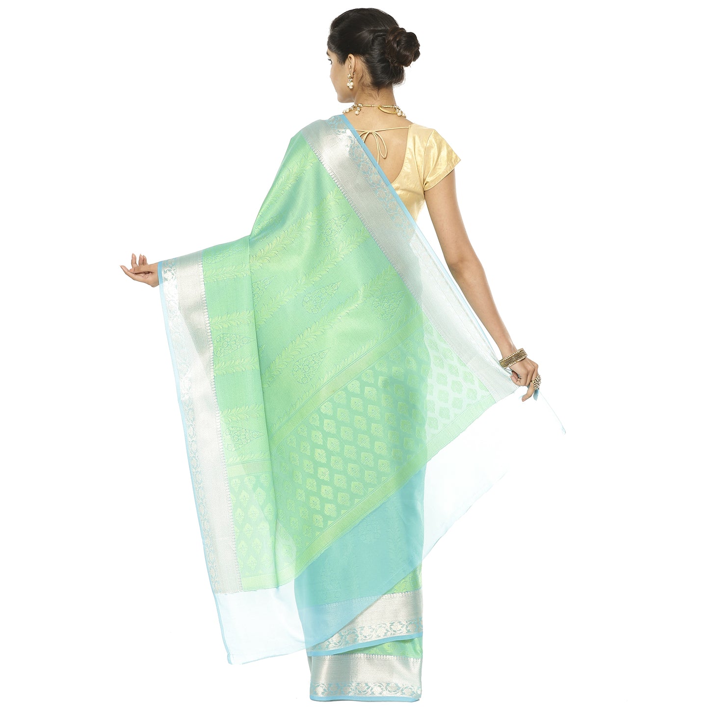 Green Tanchoi Banarasi Sarees For Women GEBC16