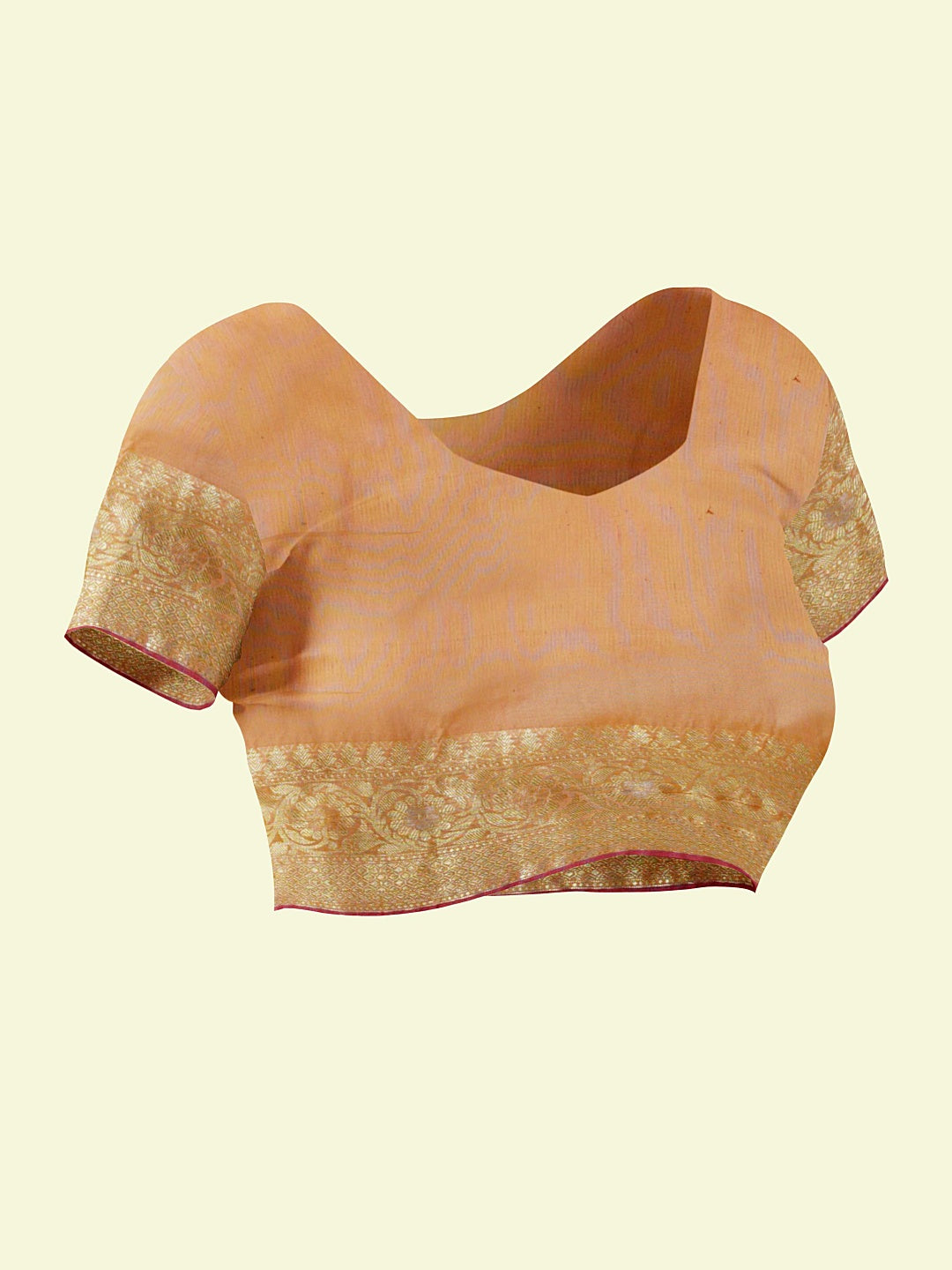Faishana Presents Beige Masrise Cotton Jari Jaal With Beige Blouse Banarasi Saree