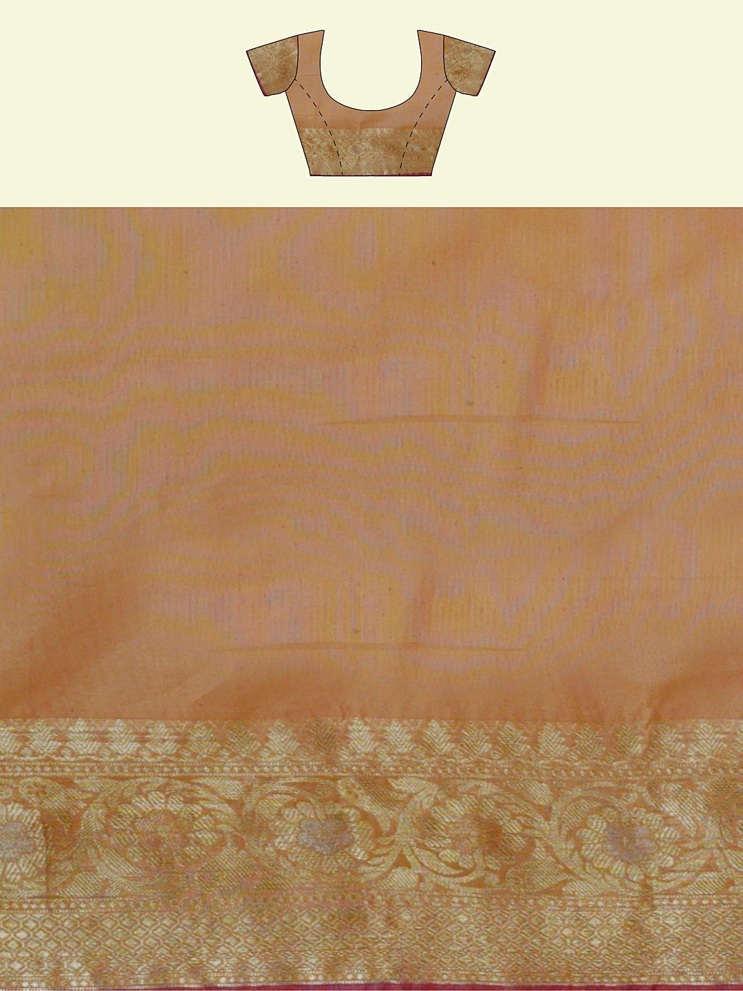 Faishana Presents Beige Masrise Cotton Jari Jaal With Beige Blouse Banarasi Saree