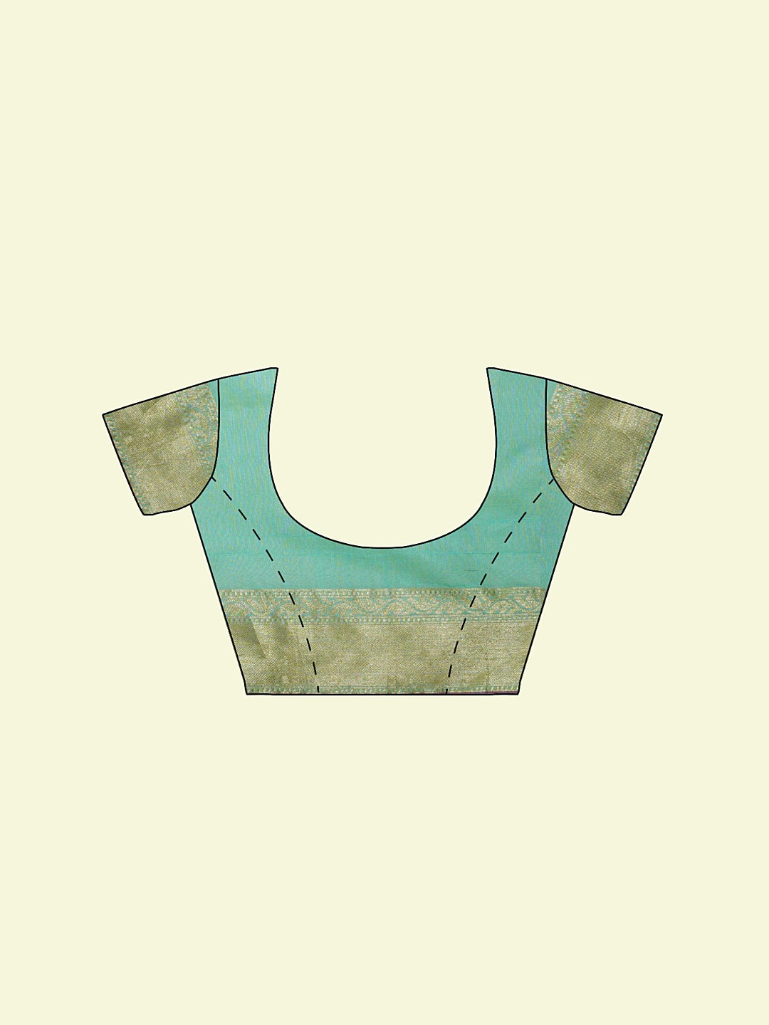 Faishana Presents Sea Green Masrise Cotton Flower Booti With Sea Green Blouse Banarasi Saree