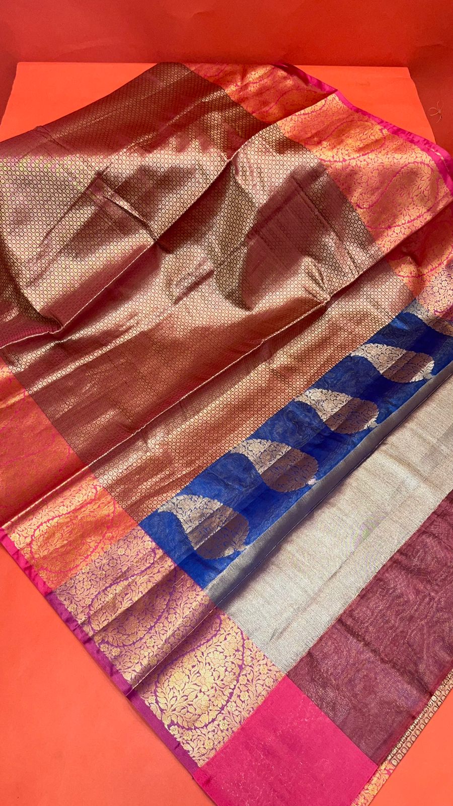 Brown Kanchi Silk Banarasi Sarees For Women GEBE14