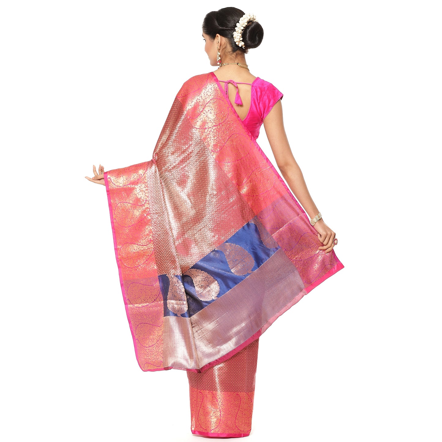 Brown Kanchi Silk Banarasi Sarees For Women GEBE14