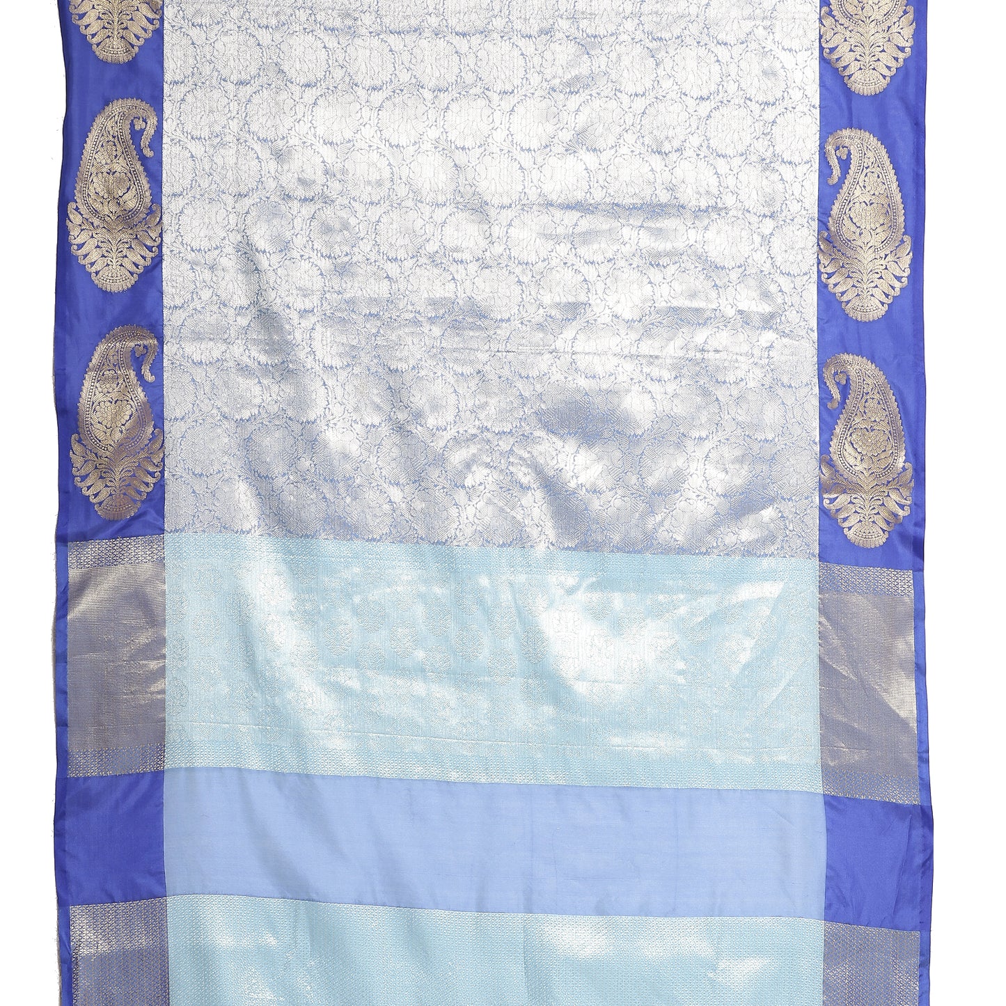 Blue Kanchi Silk Banarasi Sarees For Women GEBE17