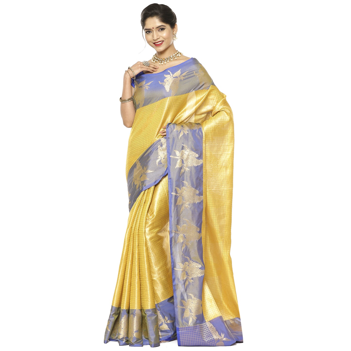 Gold Kanchi Silk Banarasi Sarees For Women GEBE18