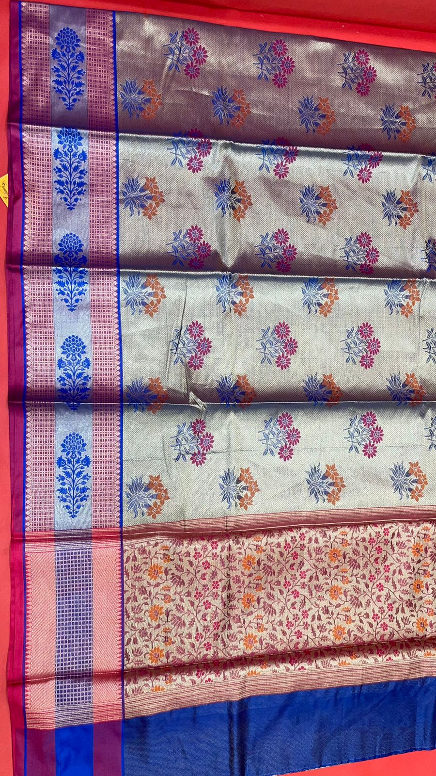 Grey Kanchi Silk Banarasi Sarees For Women GEBE1