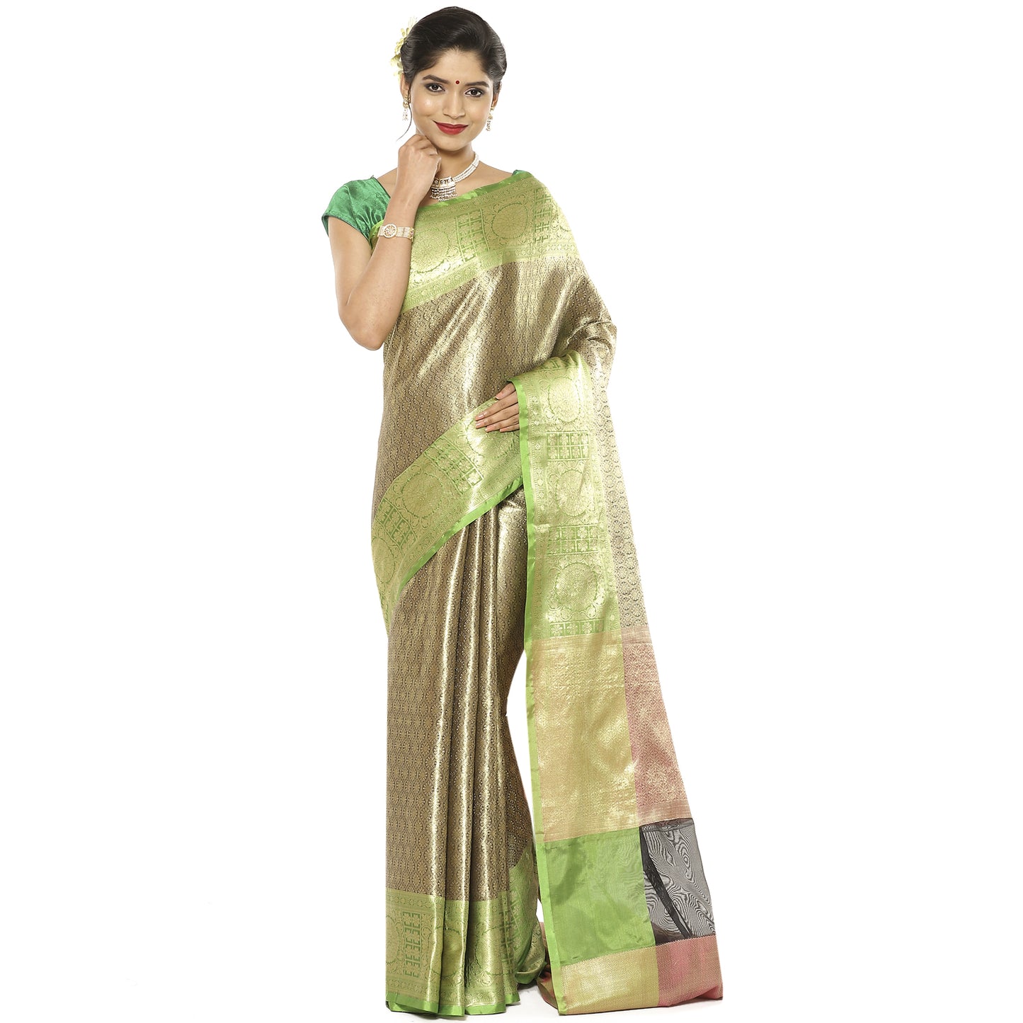 Black Kanchi Silk Banarasi Sarees For Women GEBE25