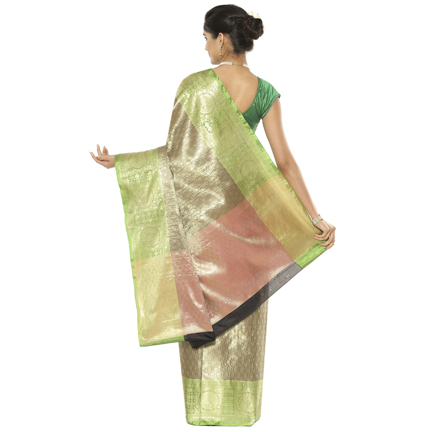 Black Kanchi Silk Banarasi Sarees For Women GEBE25