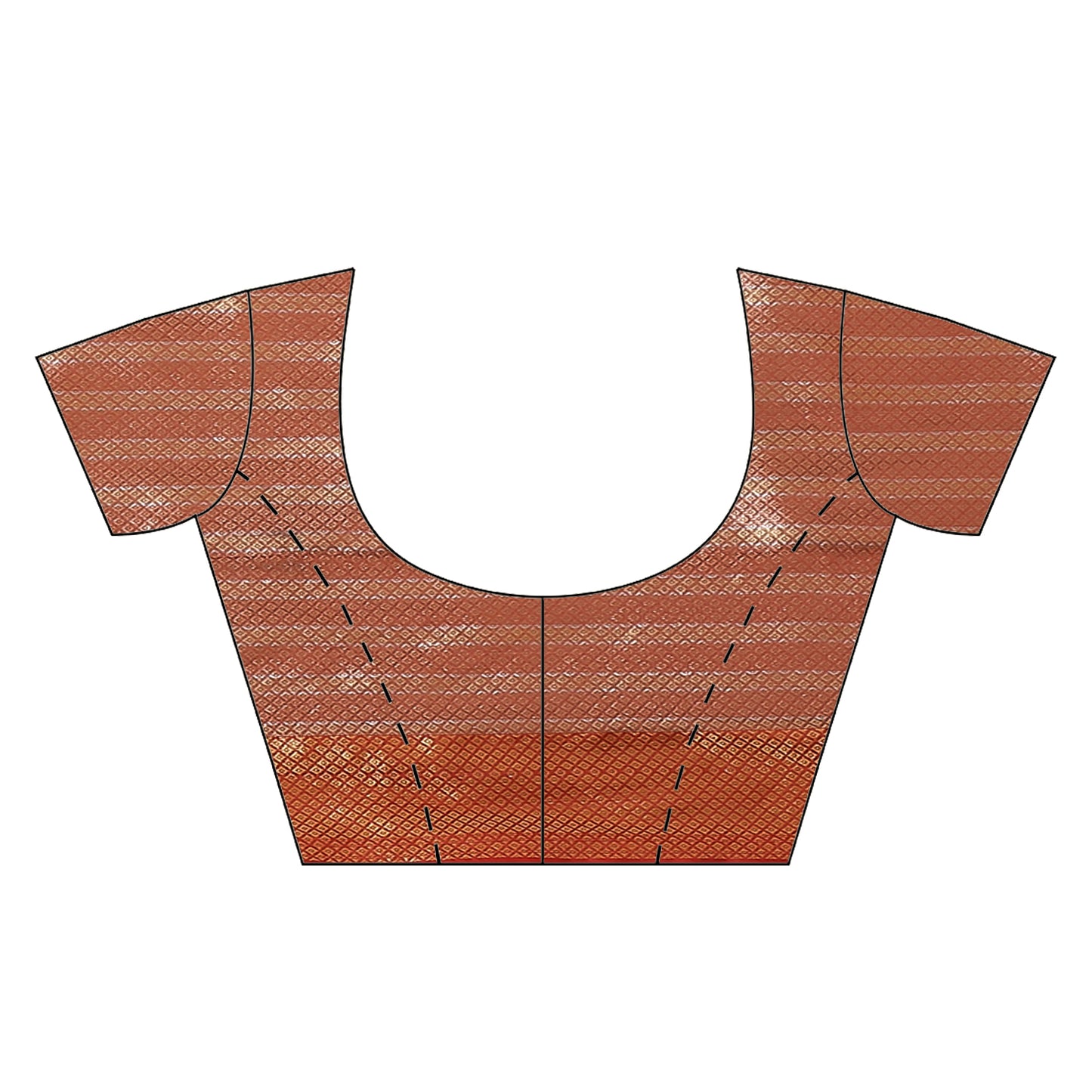 Faishana Presents Brown Antique Kanchi Silk Zari Brocade Contrast Meena Patta Border Banarasi Saree