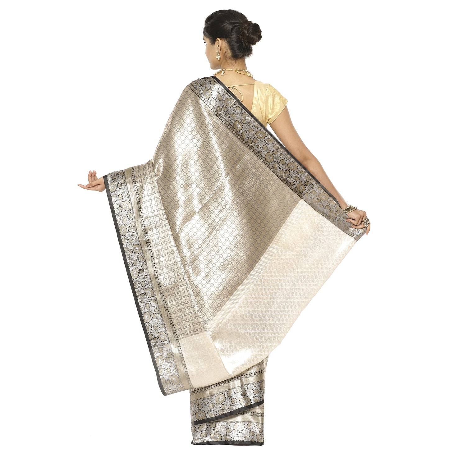 Black Kanchi Silk Banarasi Sarees For Women GEBE5