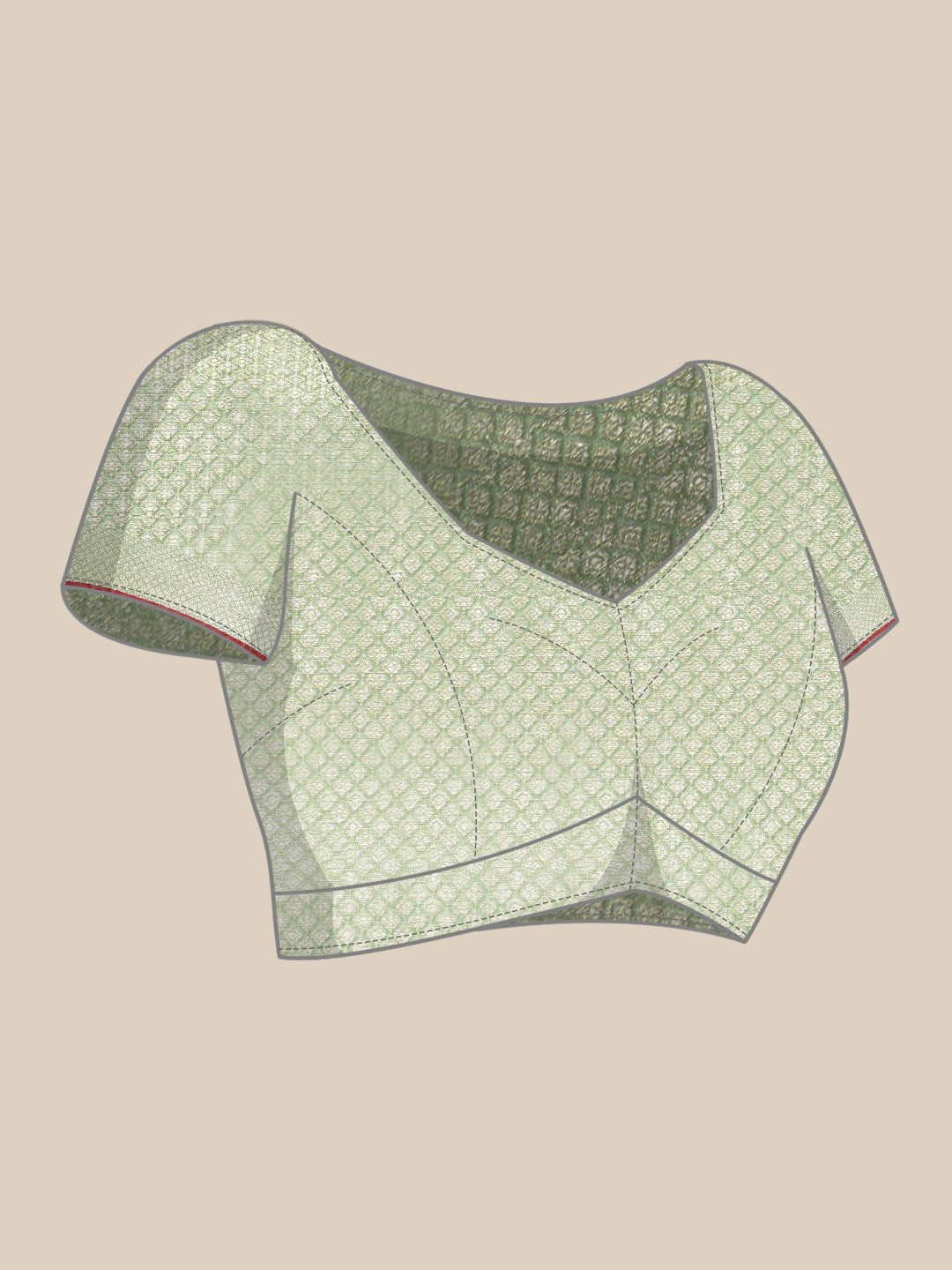 Faishana Presents Handwoven Sea green Bright Silk Boota Skirt Border With Sea green Blouse Banarasi Saree