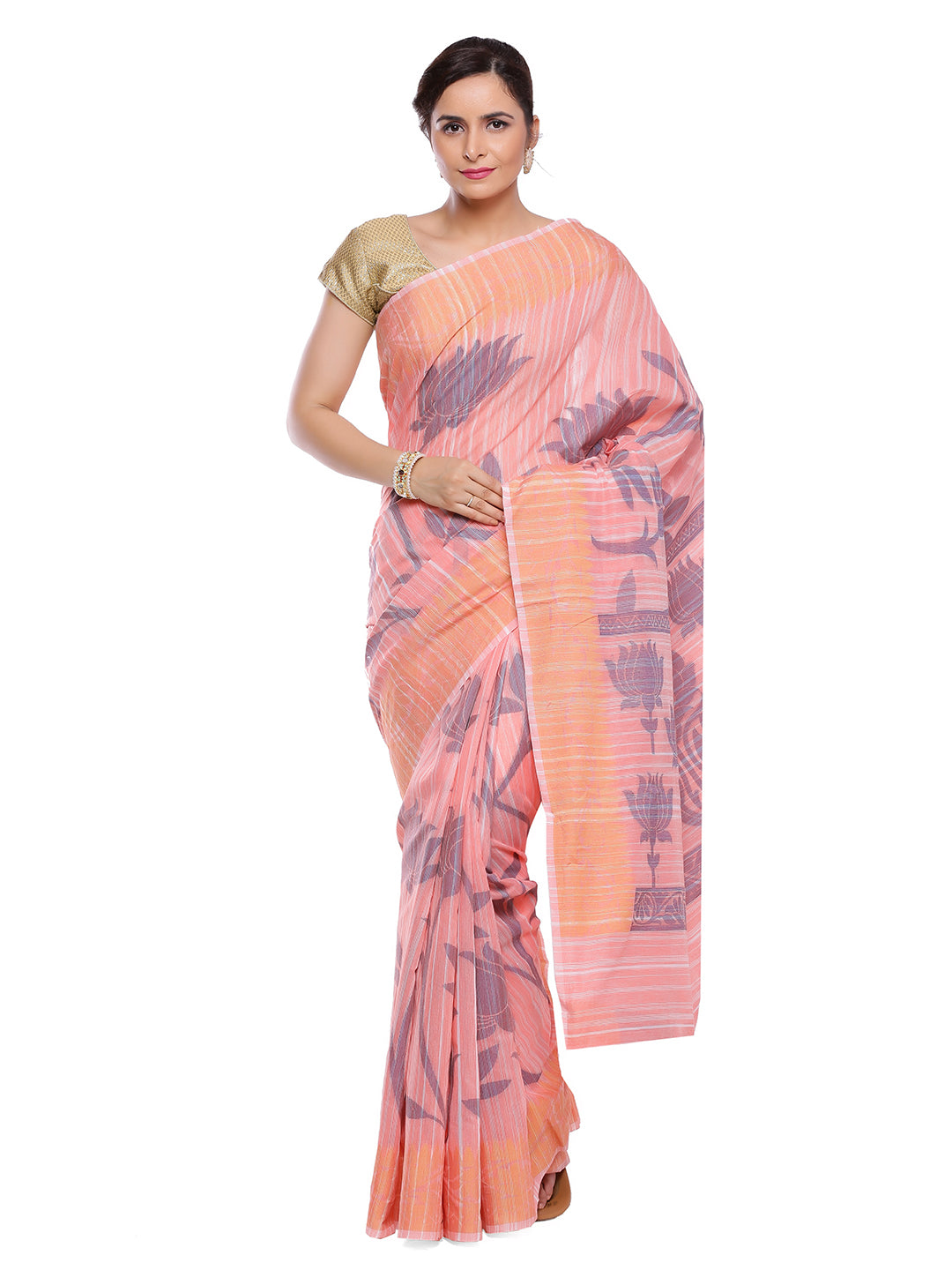 Faishana Presents Women's Pink Art Silk Saree With Blouse Piece