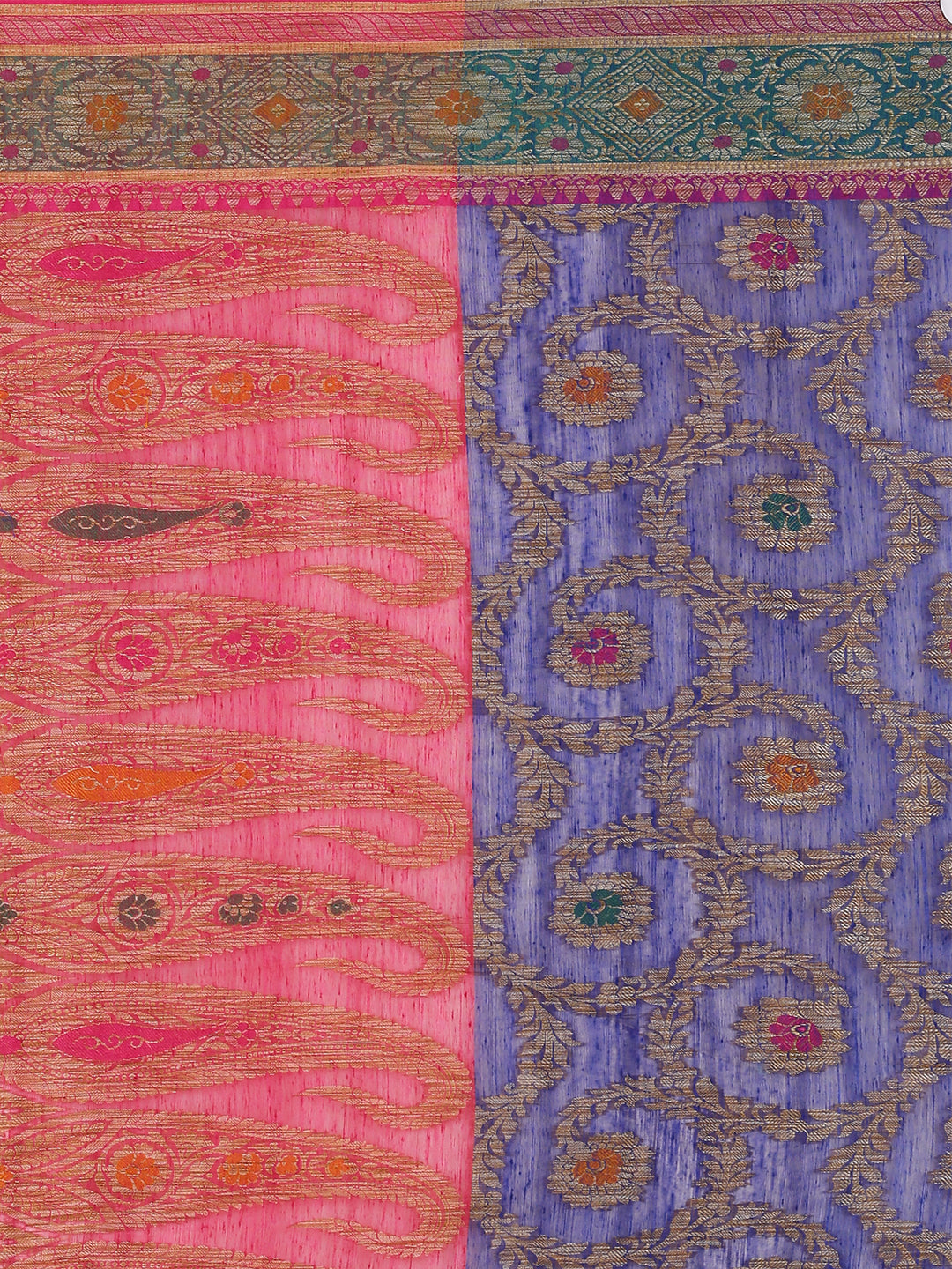 Faishana Presents Women's Blue Art Silk Saree With Blouse Piece