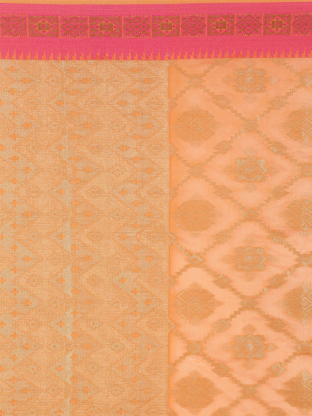 Faishana Presents Women's Orange Art Silk Saree With Blouse Piece