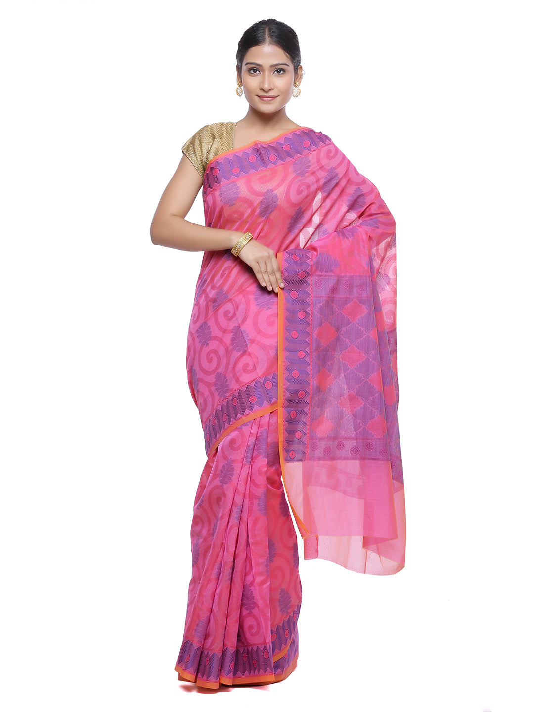 Faishana Presents Women's Pink Art Silk Saree With Blouse Piece