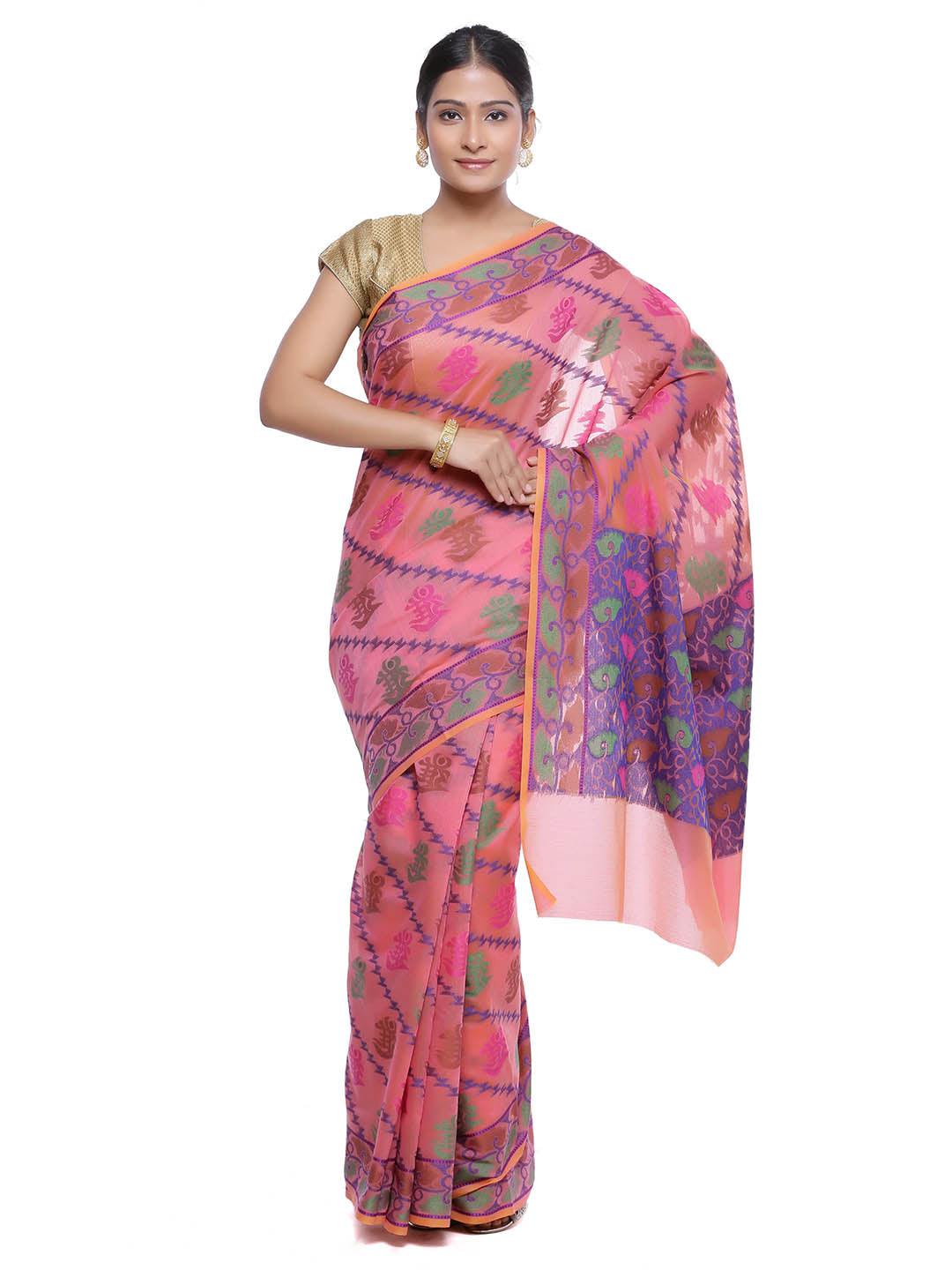 Faishana Presents Women's Pink Art Silk Saree With Blouse Piece