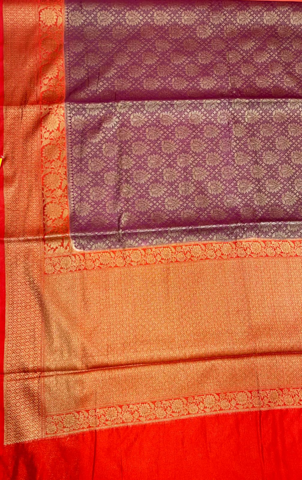Brown Cotton Blend Banarasi Sarees For Women GECT25