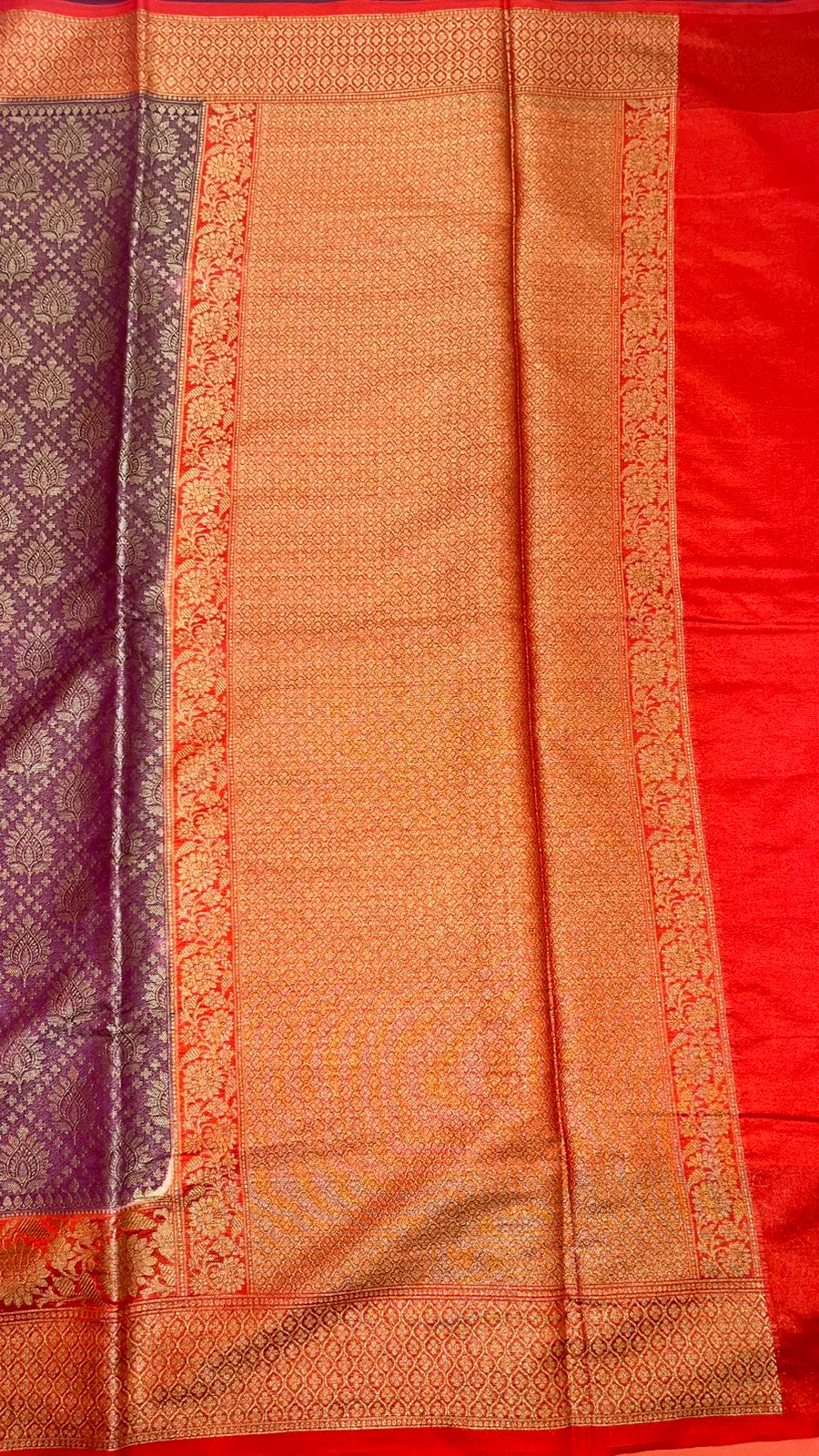Brown Cotton Blend Banarasi Sarees For Women GECT25