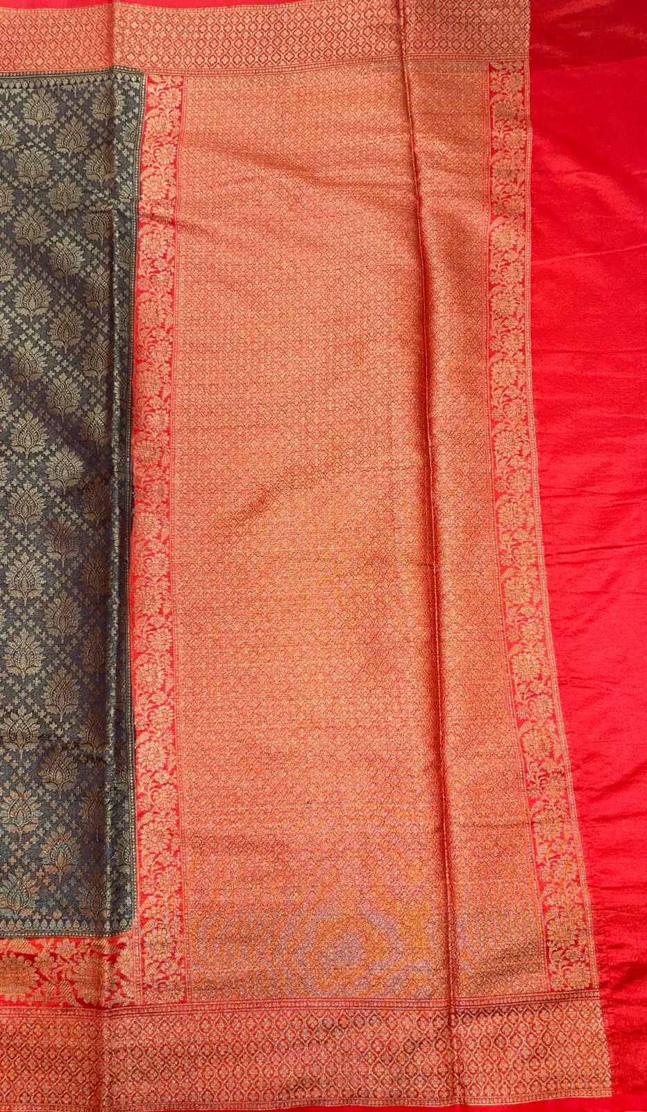 Black Cotton Blend Banarasi Sarees For Women GECT26