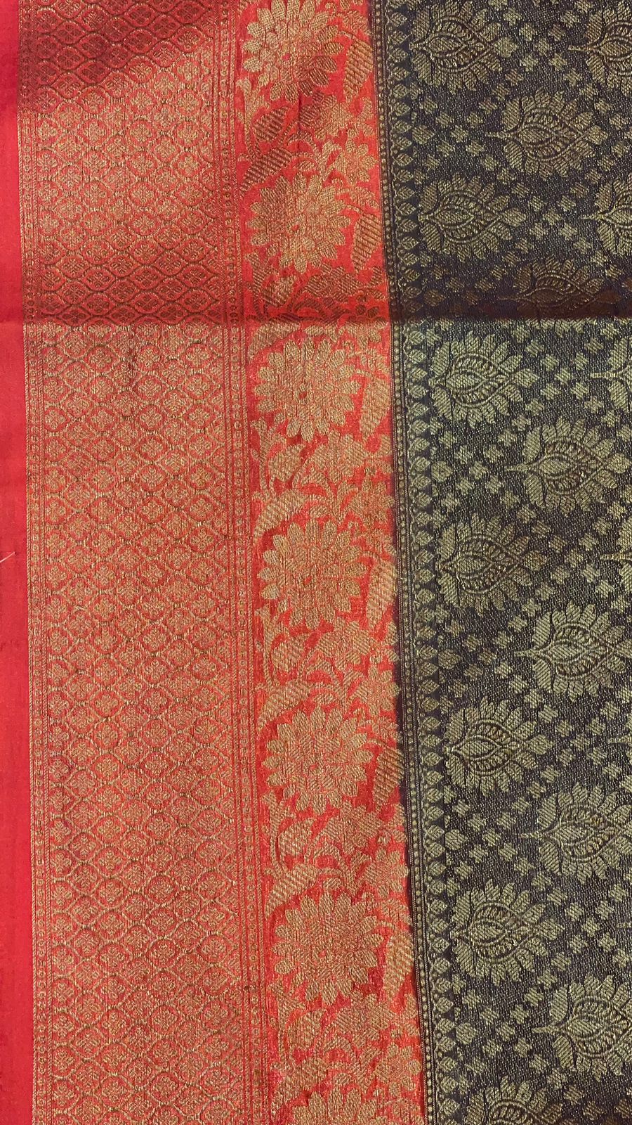 Black Cotton Blend Banarasi Sarees For Women GECT26