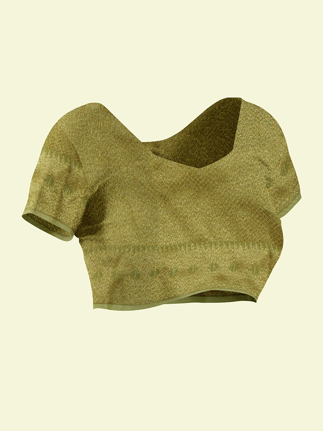 Faishana Presents Presents Green Cotton Geometric Checked Banarasi Zari Border Saree