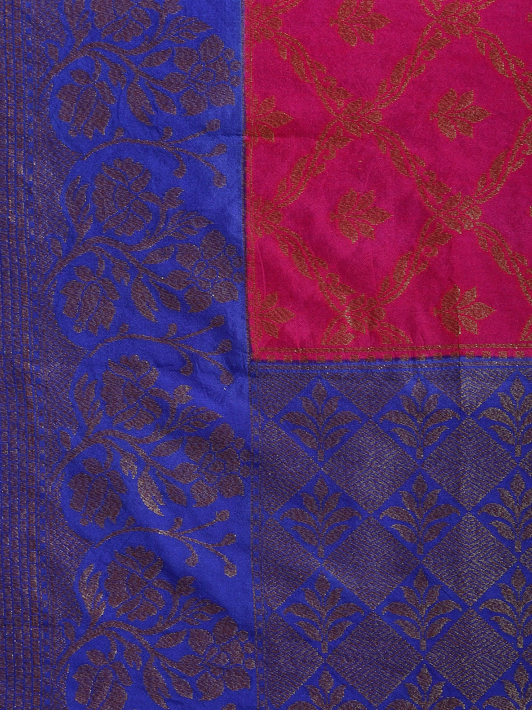 Magenta Dupion Silk Banarasi Sarees For Women GEDUPSILK_36