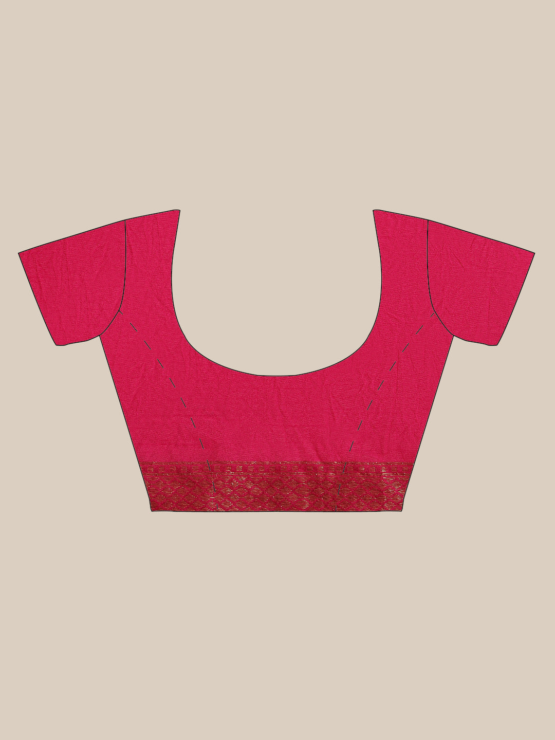 Faishana Presents Handwoven Beige Dupion Silk Jaal Skirt Border With Magenta Blouse Banarasi Saree