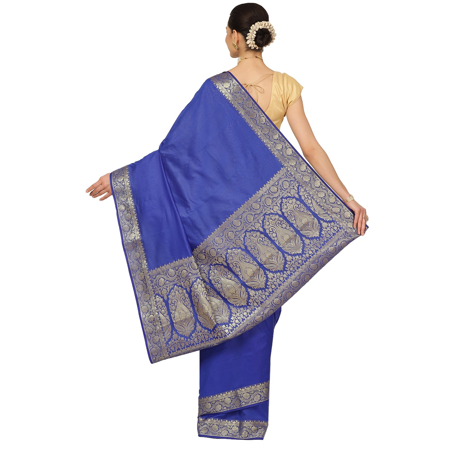 Blue Katan Silk Banarasi Sarees For Women GEASF202