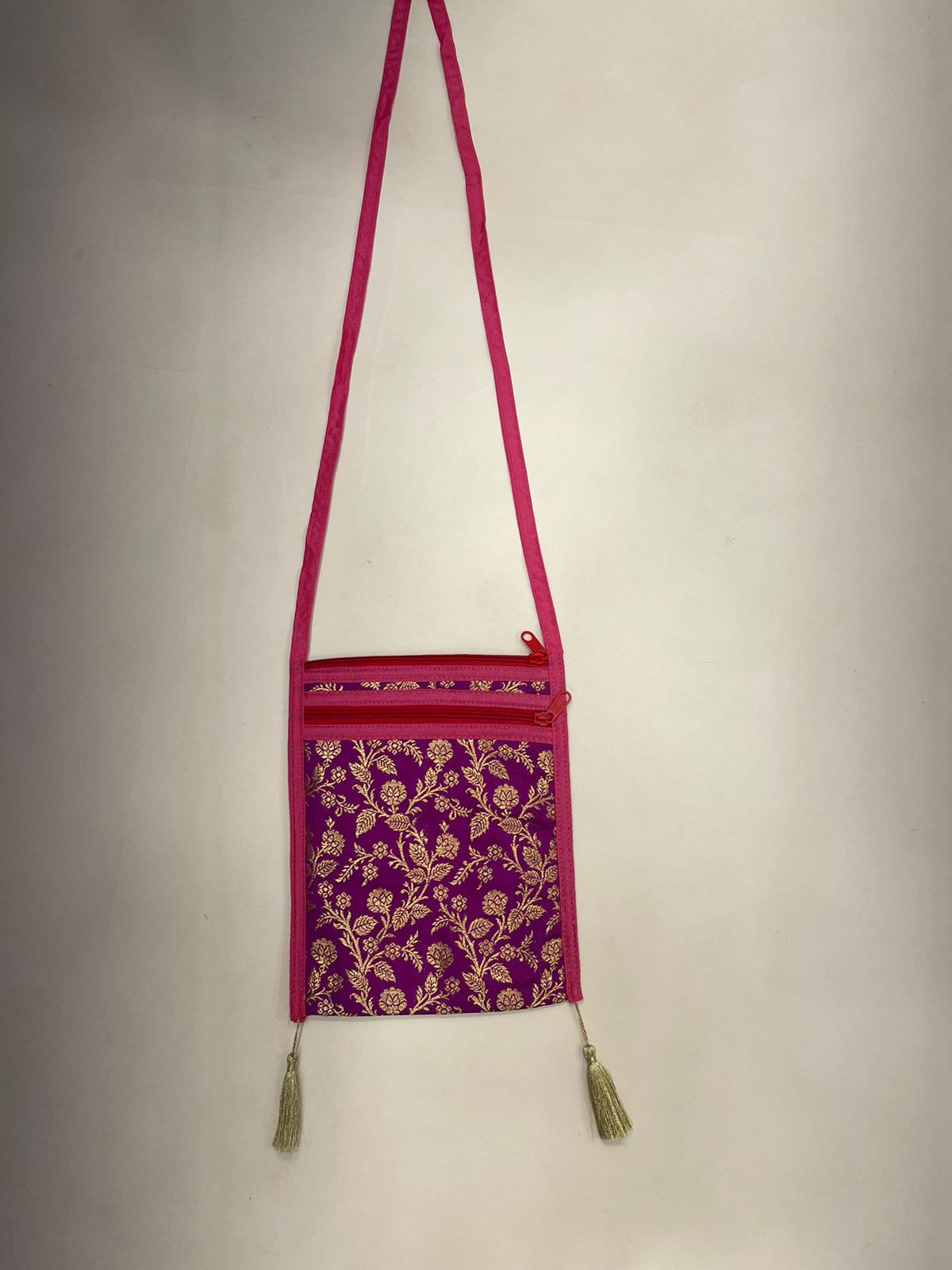Purple Banarasi Mobile Pouch HBG_70