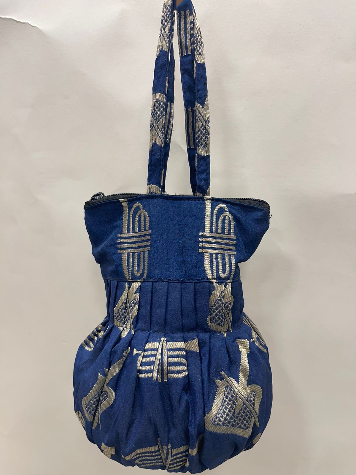 Navy Blue Banarasi Potli Bag HBG_87