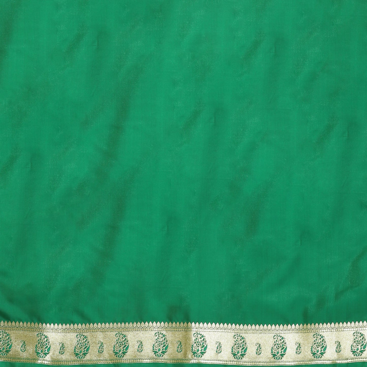 Faishana Presents Red Booti Mughal Motif Satin Silk Banarasi Saree With Paithani Green Borde