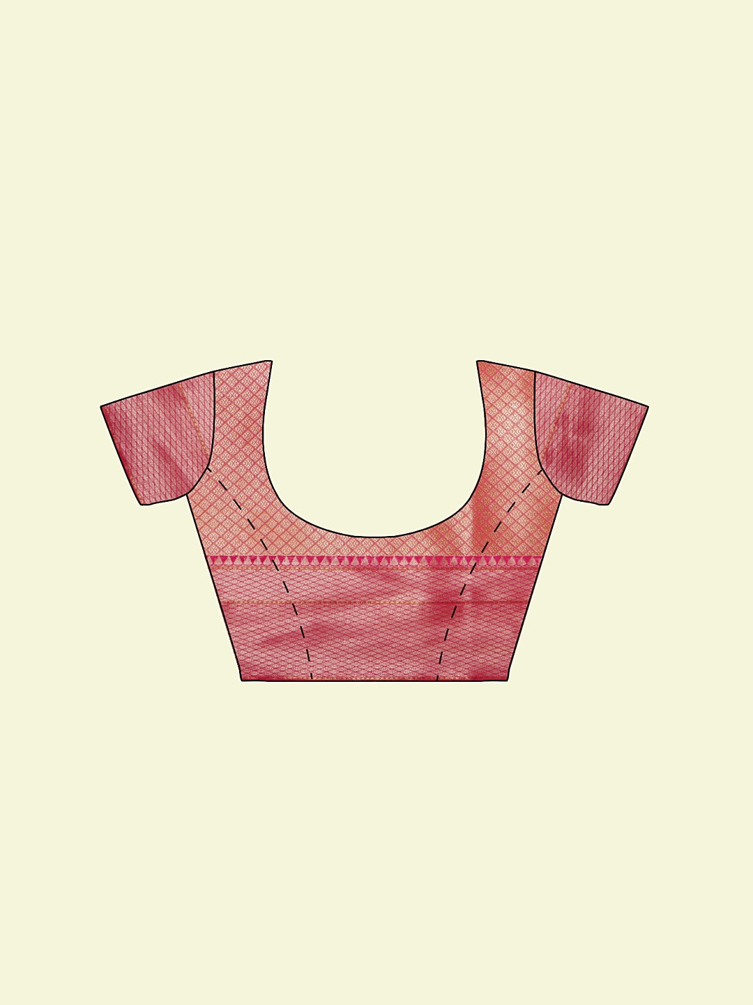 Faishana Presents Beige Woven Organza Pink Border With Pink Blouse Banarasi Saree