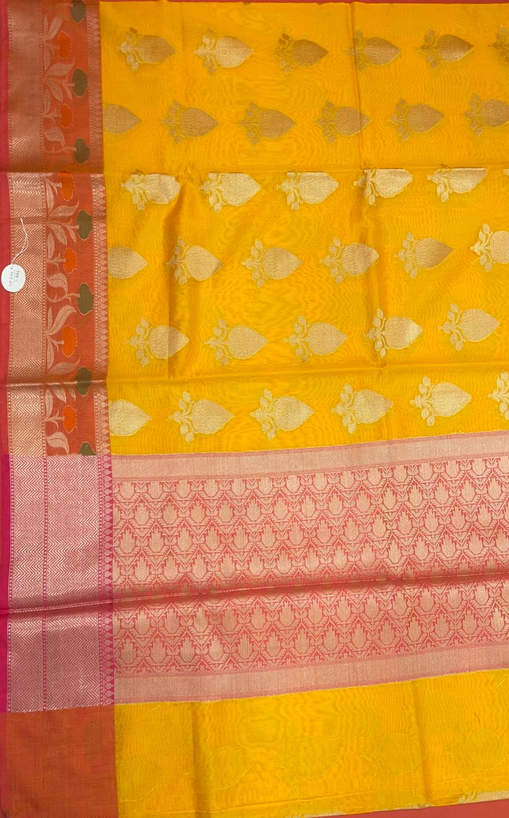 Gold Cotton Blend Banarasi Sarees For Women GEHKR 11