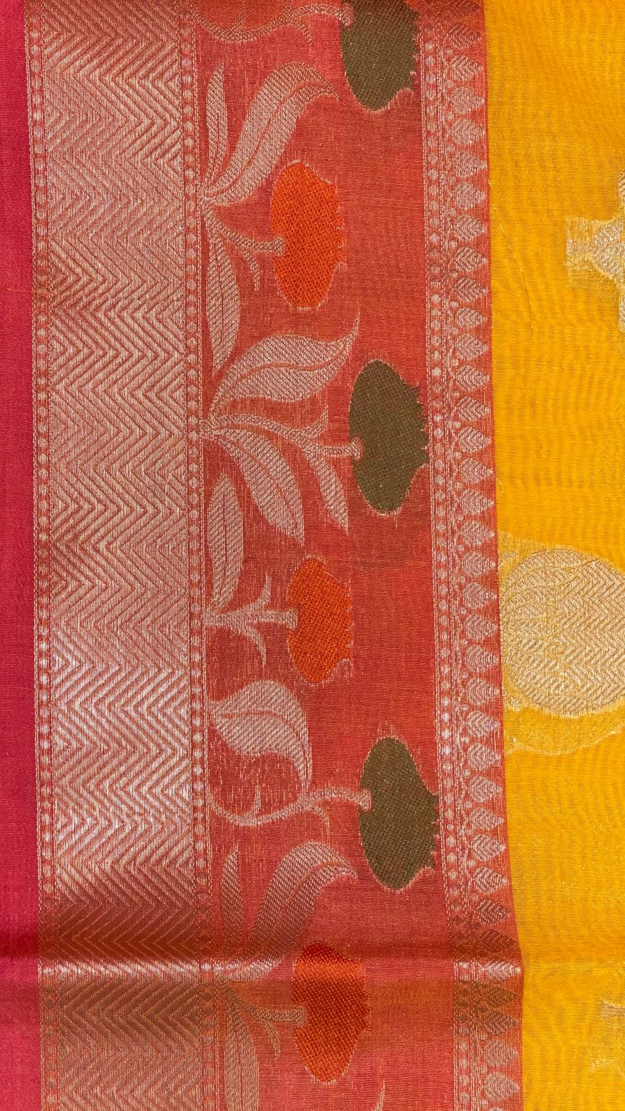 Gold Cotton Blend Banarasi Sarees For Women GEHKR 11