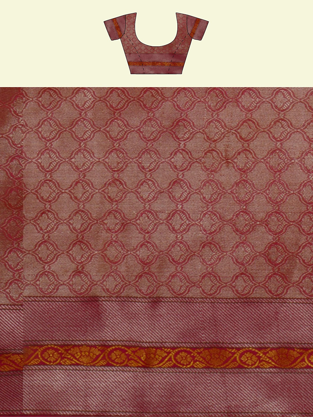 Beige Cotton Blend Banarasi Sarees For Women GEHKR 20