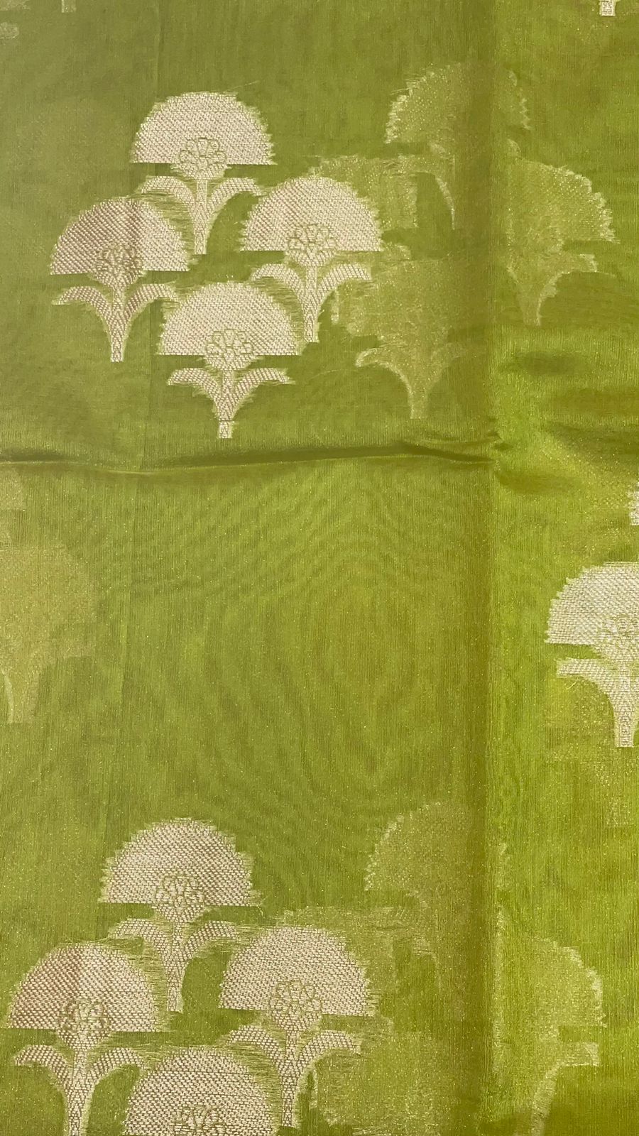 Green Cotton Blend Banarasi Sarees For Women GEHKR 25