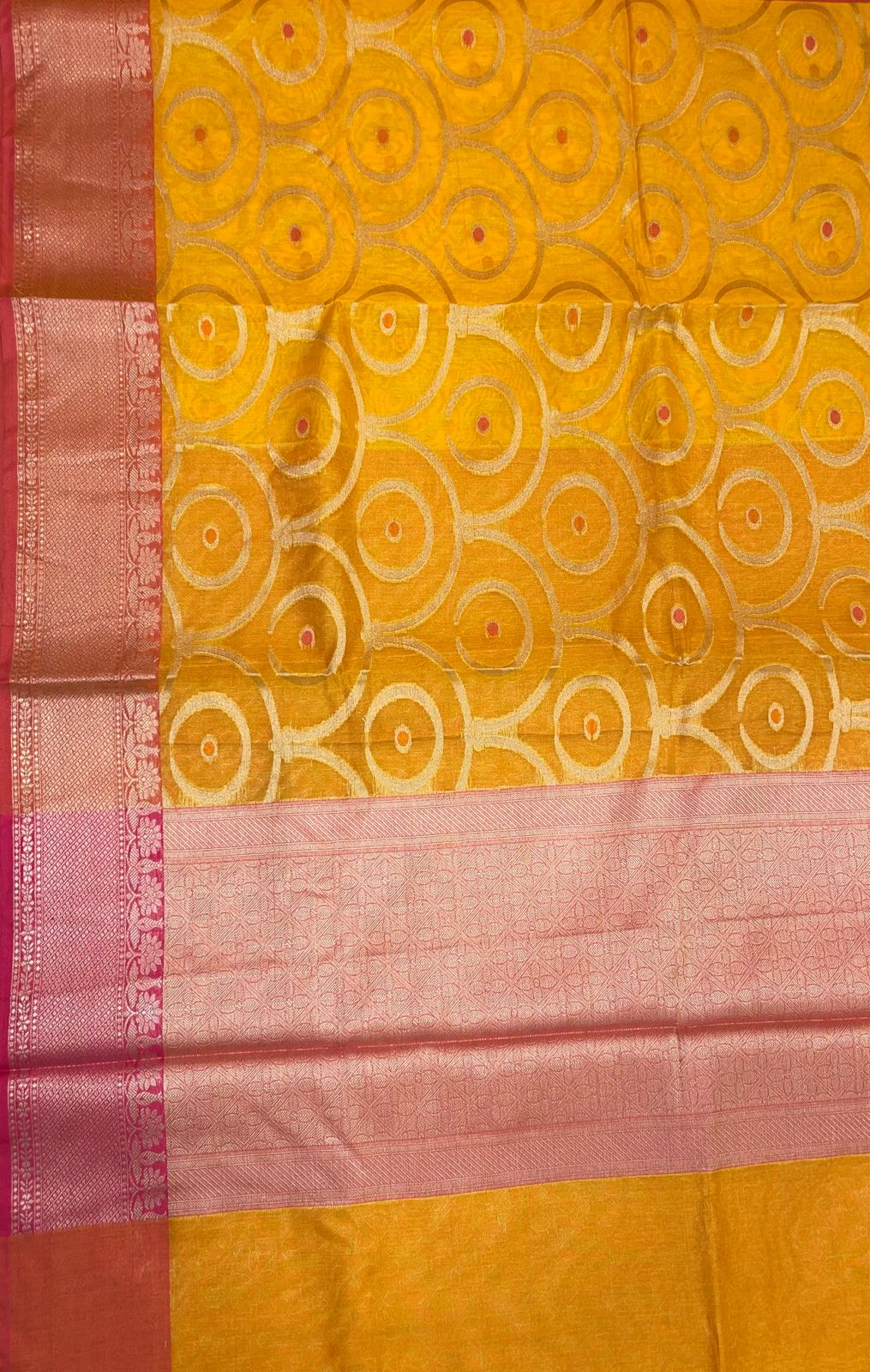 Yellow Cotton Blend Banarasi Sarees For Women GEHKR 30