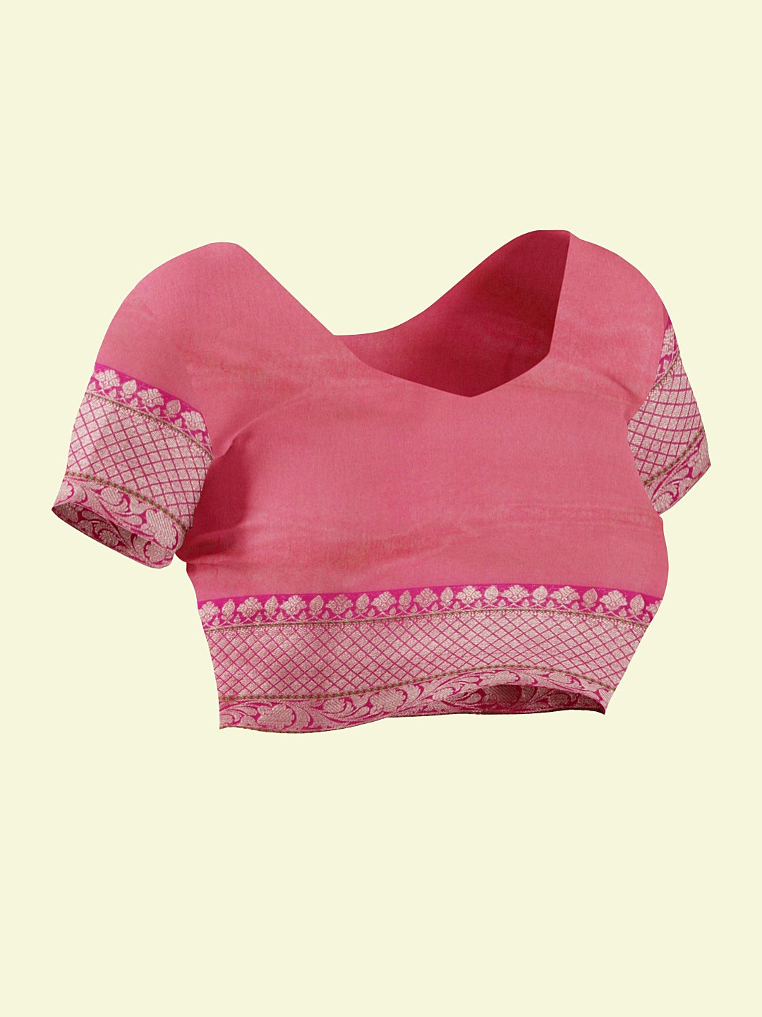 Orange Cotton Blend Banarasi Sarees For Women GEHKR 39