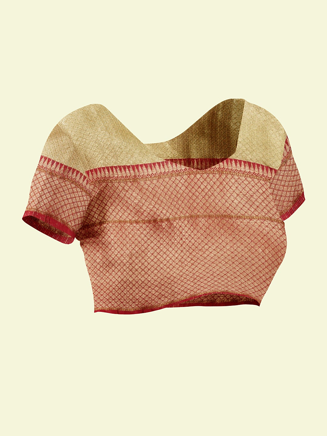 Faishana Presents Greenish Woven Organza Magenta Border With Magenta Blouse Banarasi Saree