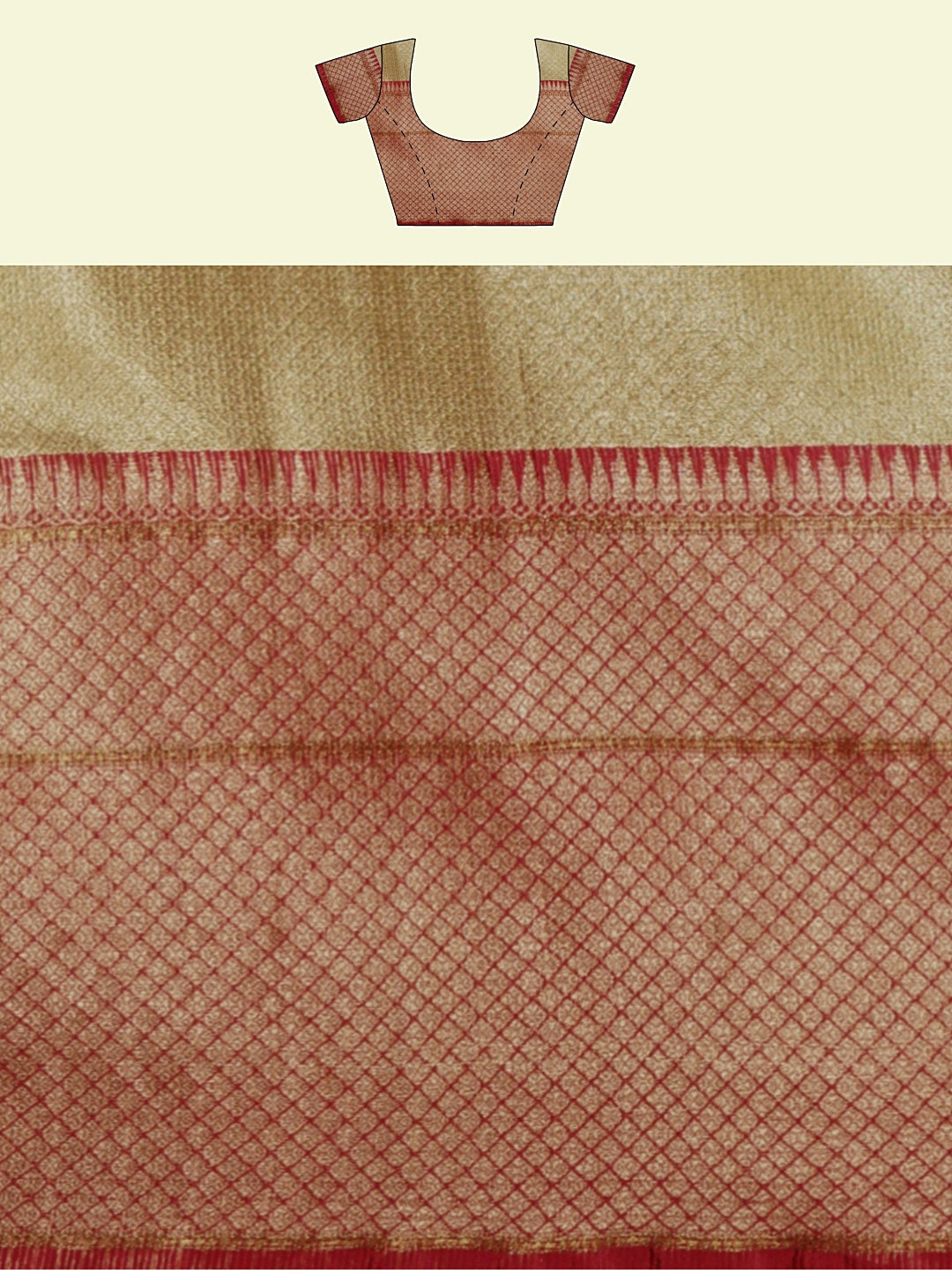 Faishana Presents Greenish Woven Organza Magenta Border With Magenta Blouse Banarasi Saree
