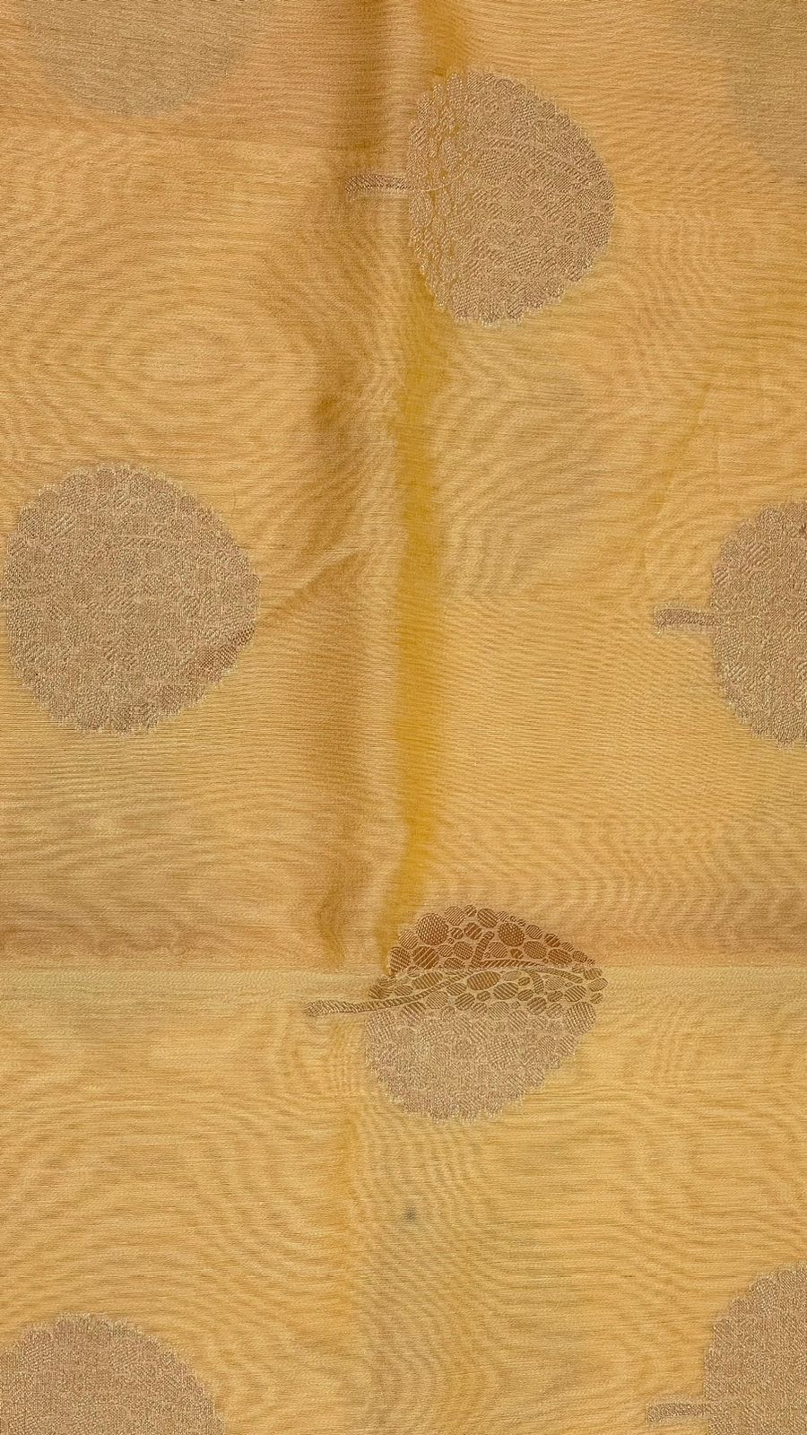 Beige Cotton Blend Banarasi Sarees For Women GEHKR 40