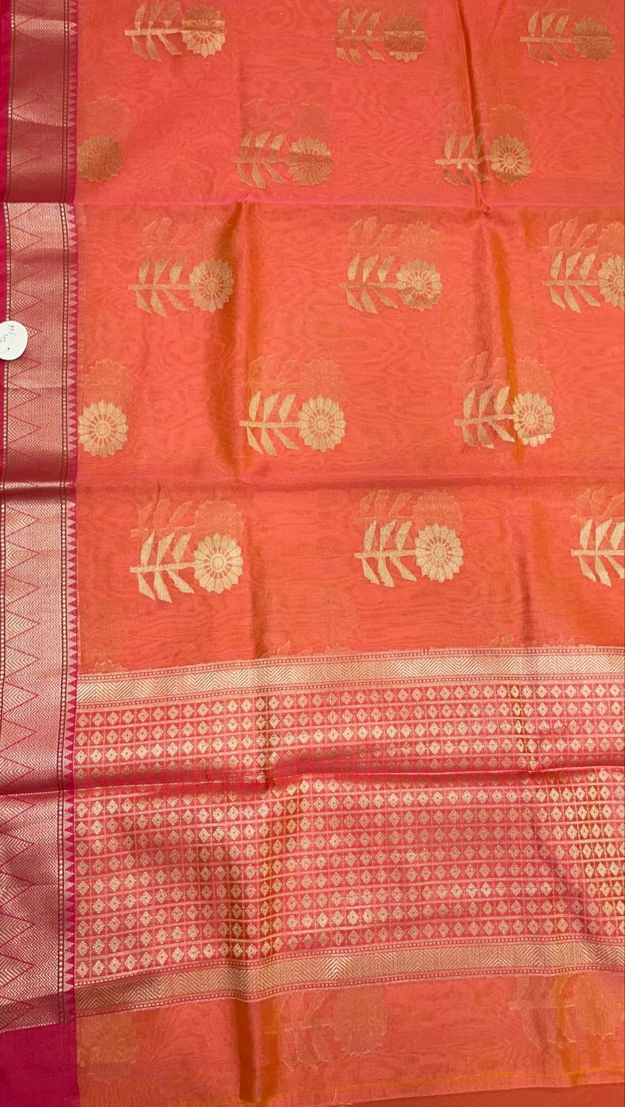 Pink Cotton Blend Banarasi Sarees For Women GEHKR 41