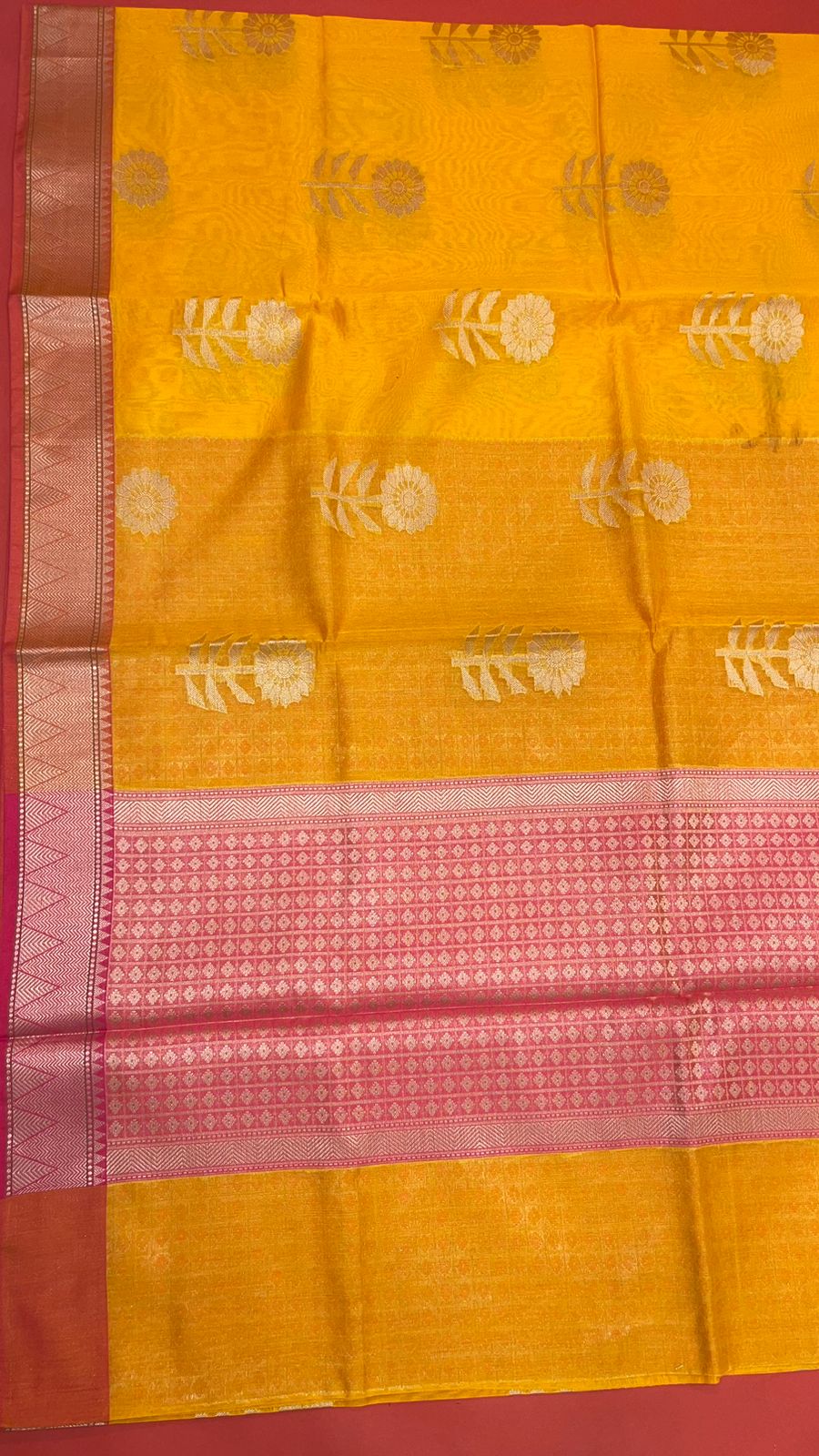 Gold Cotton Blend Banarasi Sarees For Women GEHKR 42