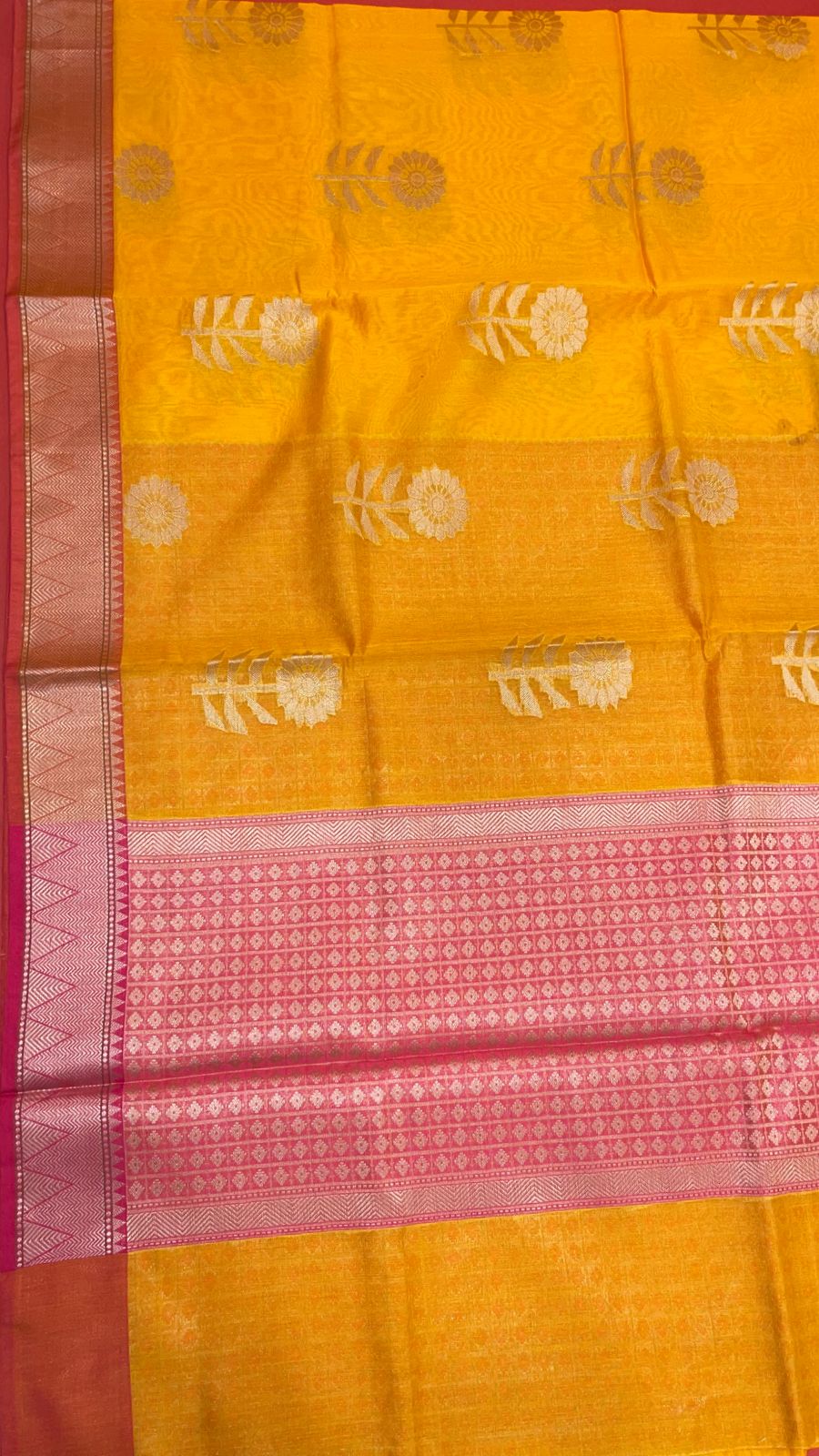 Gold Cotton Blend Banarasi Sarees For Women GEHKR 42